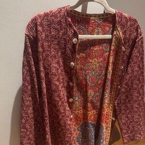 Bohemian Red and Gold Patterned Jacket